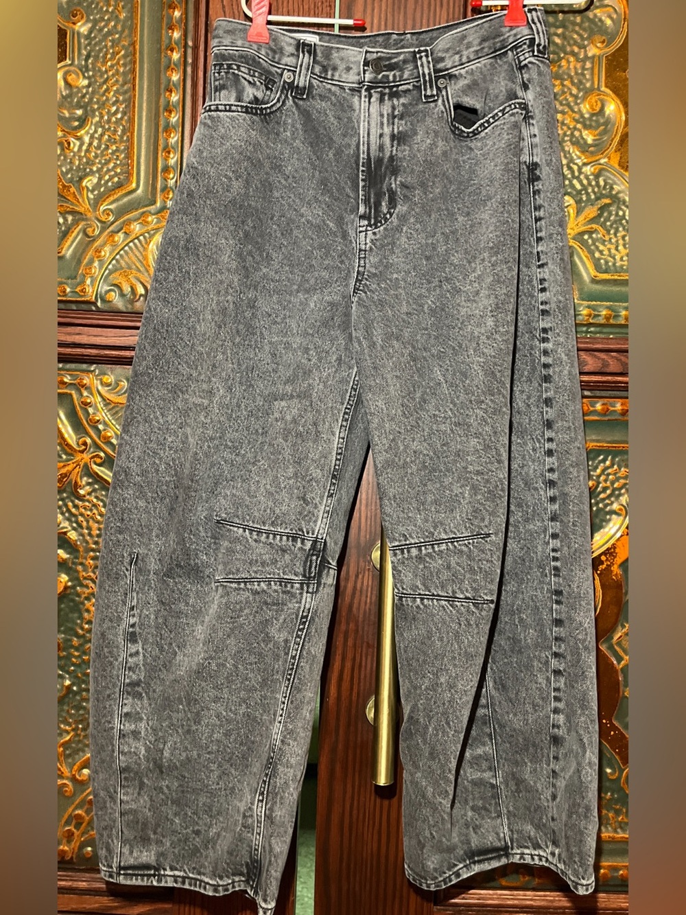 GAP Gray Acid Wash Barrel Leg Seamed Jeans Size 28 / 6 Regular